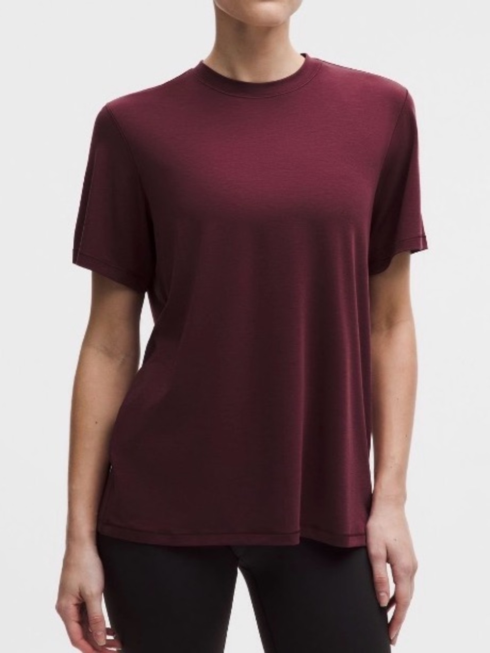 lululemon athletica Women's Crew Neck Jersey Training Short Sleeve tee - Wine